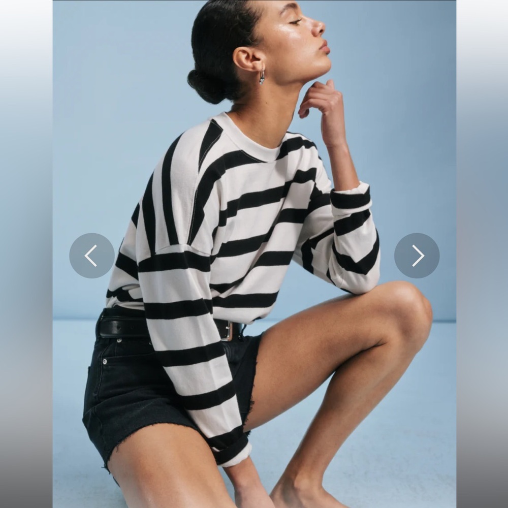 AYR Early Mornings Tee magpie stripe S